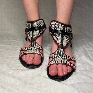 Sigerson Morrison Black, white, red sandals